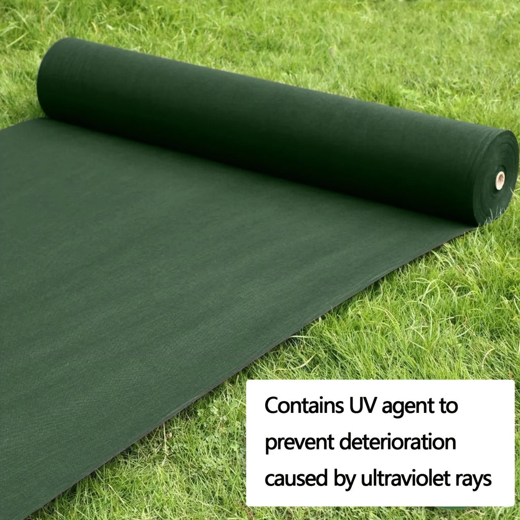 Heavy duty non-woven weed isolation cloth roll - dark green, suitable for garden landscaping and French drainage pipes